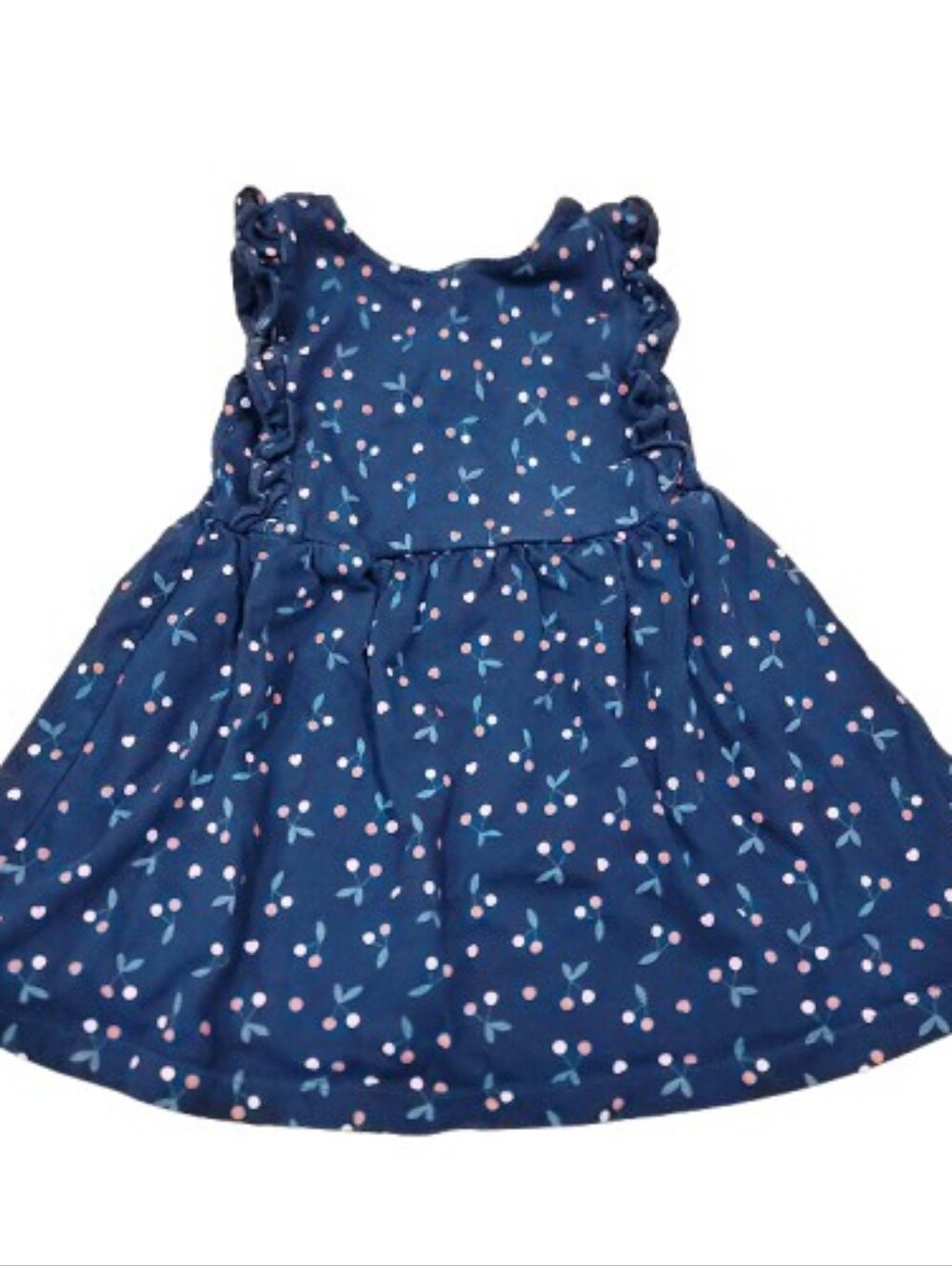 Carters Pullover Sundress Toddler Girls‎ Size 24M Navy Blue Pink Cherries Hearts